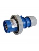 Spina industriale volante 230V CEE 6H 2P + T 16A IP67 per esterno impermeabile blu
