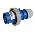 Spina industriale volante 230V CEE 6H 2P + T 16A IP67 per esterno impermeabile blu