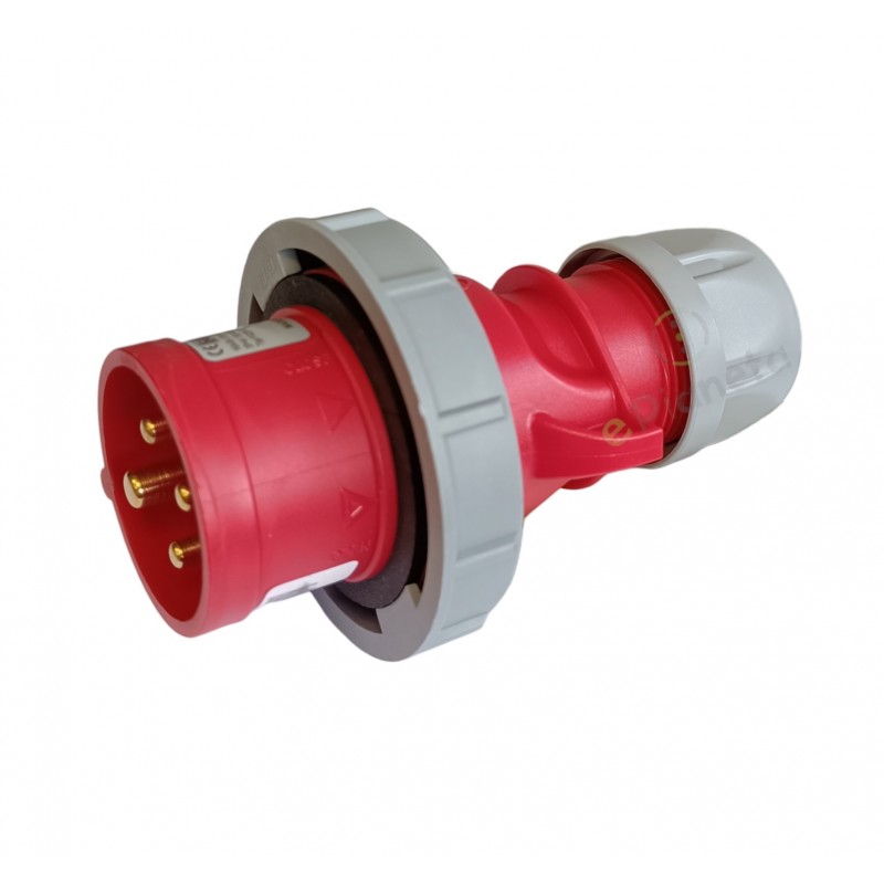 Spina industriale volante 400V CEE 6H 3P + T 16A IP67 per esterno impermeabile rosso