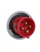 Spina industriale volante 400V CEE 6H 3P + T 16A IP67 per esterno impermeabile rosso
