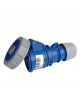 Presa industriale volante 230V CEE 6H 2P + T 16A IP67 per esterno impermeabile blu