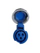 Presa industriale volante 230V CEE 6H 2P + T 16A IP67 per esterno impermeabile blu