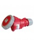 Presa industriale volante 400V CEE 6H 3P + T 16A IP67 per esterno impermeabile rosso