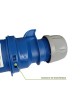 Spina industriale volante 230V CEE 6H 2P + T 32A IP44 per esterno impermeabile blu