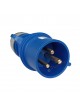 Spina industriale volante 230V CEE 6H 2P + T 32A IP44 per esterno impermeabile blu