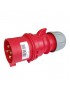 Spina industriale volante 400V CEE 6H 3P + T 32A IP44 per esterno impermeabile rosso