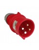 Spina industriale volante 400V CEE 6H 3P + T 32A IP44 per esterno impermeabile rosso
