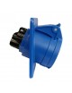 Presa industriale CEE 2P + T 16A 230V IP44 da incasso inclinato 10° impermeabile esterno blu