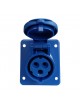 Presa industriale CEE 2P + T 16A 230V IP44 da incasso inclinato 10° impermeabile esterno blu