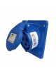 Presa industriale CEE 2P + T 16A 230V IP44 da incasso inclinato 10° impermeabile esterno blu