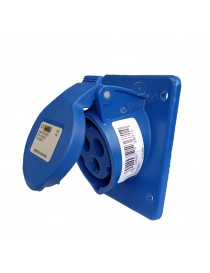 Presa industriale CEE 2P + T 16A 230V IP44 da incasso inclinato 10° impermeabile esterno blu
