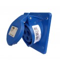 Presa industriale CEE 2P + T 16A 230V IP44 da incasso inclinato 10° impermeabile esterno blu