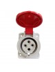 Presa industriale CEE 3P + T 32A 400V IP44 da incasso inclinato 10° impermeabile esterno rosso