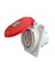 Presa industriale CEE 3P + T 32A 400V IP44 da incasso inclinato 10° impermeabile esterno rosso