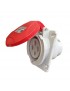 Presa industriale CEE 3P + T 32A 400V IP44 da incasso inclinato 10° impermeabile esterno rosso