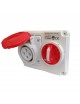 Presa CEE industriale interbloccato 3P + T 32A 400V 6H IP44 con interruttore AC 23A 10KA da incasso impermeabile rosso