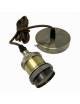 Portalampada E27 nero bianco argento bronzo oro a sospensione pendente con cavo moderno