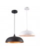 Lampadario a sospensione industriale a campana 45cm in metallo con attacco E27 vintage per salotto cucina bianco nero