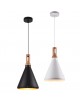Lampadario a sospensione industriale a cono stretto in metallo nero bianco con attacco E27 per cucina salotto
