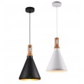 Lampadario a sospensione industriale a cono stretto in metallo nero bianco con attacco E27 per cucina salotto