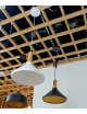 Lampadario a sospensione industriale a cono triangolo in metallo nero bianco con attacco E27 per cucina salotto