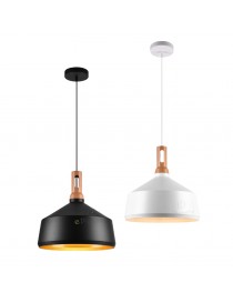 Lampadario a sospensione industriale a cupola campana nero bianco in metallo con attacco E27 per cucina salotto