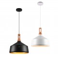 Lampadario a sospensione industriale a cupola campana nero bianco in metallo con attacco E27 per cucina salotto
