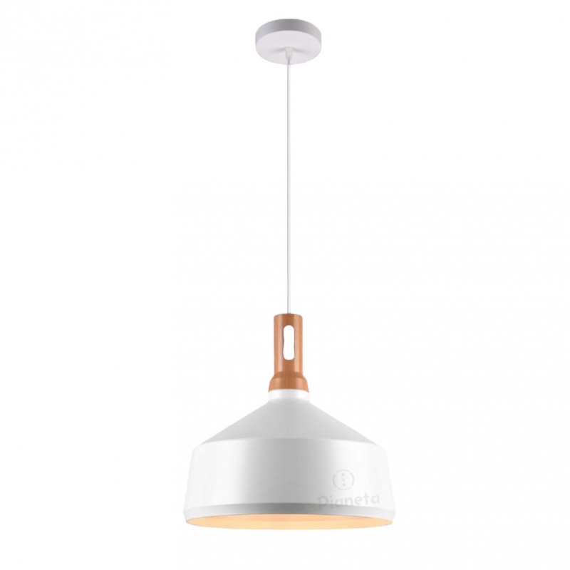 Lampadario a sospensione industriale a cupola campana nero bianco in metallo con attacco E27 per cucina salotto