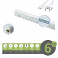 Barra led T5 6w 45cm sottopensile 220V lampada cucina con interruttore collegabile in serie luce naturale calda