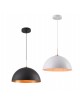 Lampadario industriale sospeso a campana in metallo con attacco E27 vintage per salotto cucina nero bianco