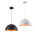 Lampadario industriale sospeso a campana in metallo con attacco E27 vintage per salotto cucina nero bianco