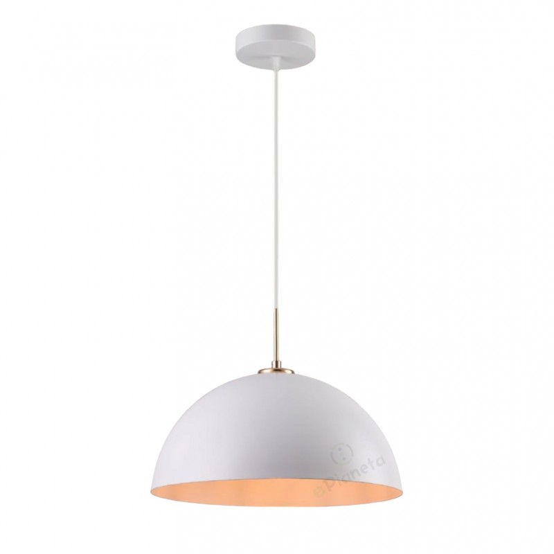 Lampadario industriale sospeso a campana in metallo con attacco E27 vintage per salotto cucina nero bianco