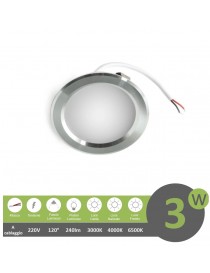 Faretto led luce cappa cucina 3W 220V da incasso argento alluminio slim per mobili