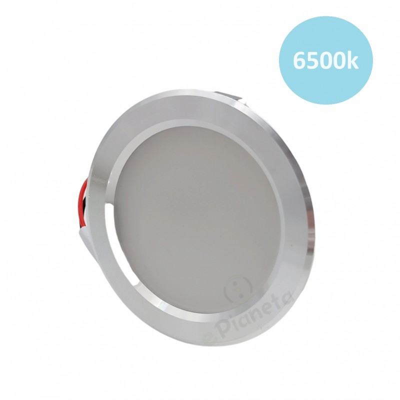 Faretto led luce cappa cucina 3W 220V da incasso argento alluminio spazzolato slim per mobili