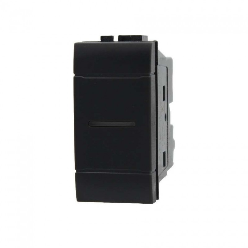 Interruttore deviatore pulsante assiale nero silver tech bianco compatibile con bticino living light / international / air