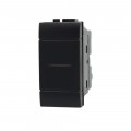 Interruttore deviatore pulsante assiale nero silver tech bianco compatibile con bticino living light / international / air