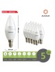 X10 lampadina led 5w E14 oliva trasparente attacco piccolo luce bianco calda