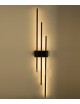 Applique led 23W nero 3 stecche bastoni lineare design moderno luce naturale calda a parete