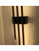 Applique led 23W nero 3 stecche bastoni lineare design moderno luce naturale calda a parete