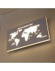 Applique da parete led 13W mappa mondo geografica rettangolare bianco design moderno luce bianca naturale calda