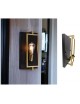 Applique da parete rettangolare nero oro per lampadina attacco E27 design vintage retrò