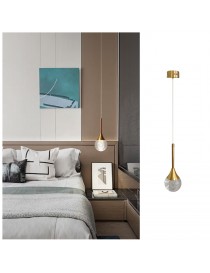 Lampadario applique a sospensione led goccia oro da comodino lampada per camera da letto luce bianca naturale calda