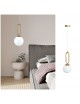 Lampadario applique a sospensione oro con sfera in vetro attacco G9 da comodino lampada per camera da letto