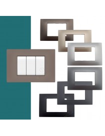 Placche compatibili con supporti Vimar Plana 3 4 7 posti moduli colori opachi vellutati
