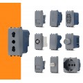 Frutti elettrici compatibili con supporti Vimar Arké grigio scuro interruttore presa pulsante schuko deviatore