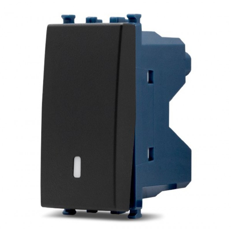 Frutti elettrici compatibili con supporti Vimar Arké nero interruttore presa pulsante schuko deviatore