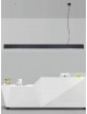 Lampadario lineare a sospensione nero led 42W orizzontale moderno interno commerciale negozio uffici banco e scrivania