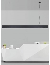 Lampadario lineare a sospensione nero led 42W orizzontale moderno interno commerciale negozio uffici banco e scrivania