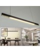 Lampadario lineare a sospensione nero led 42W orizzontale moderno interno commerciale negozio uffici banco e scrivania