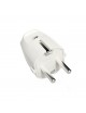 Spina volante schuko maschio 2P+T 16A bianco nero per prolunga cavo elettrico